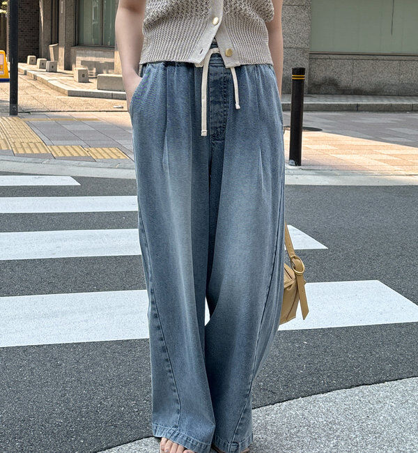  「デニムワイドイージーパンツ」|デニム|