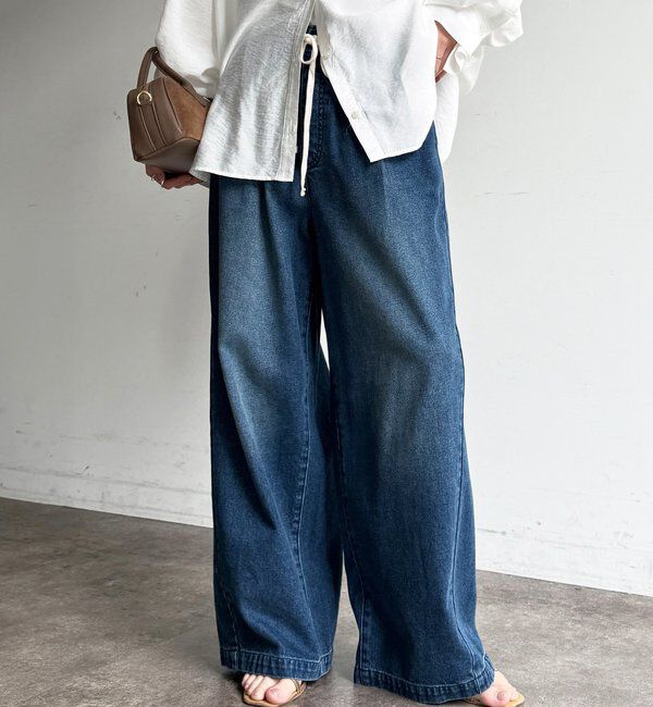  「デニムワイドイージーパンツ」|デニム|