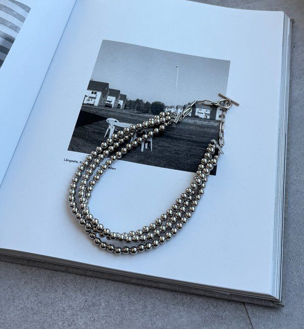  「3連ボールチェーンレイヤードネックレス」|ネックレス|