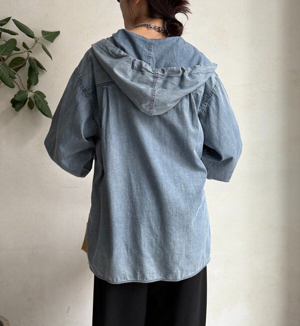  「シアーデニムフーディーシャツ」|シャツ・ブラウス|