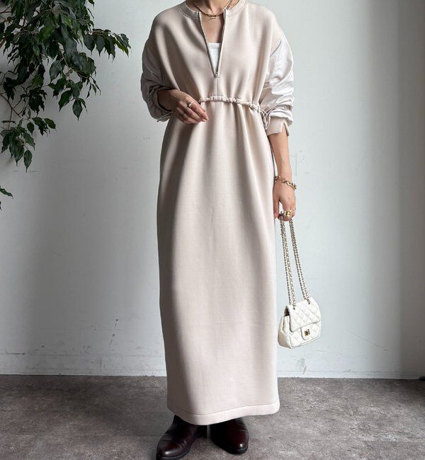  「袖異素材切替ダンボールワンピース」|ワンピース|