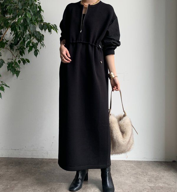  「袖異素材切替ダンボールワンピース」|ワンピース|