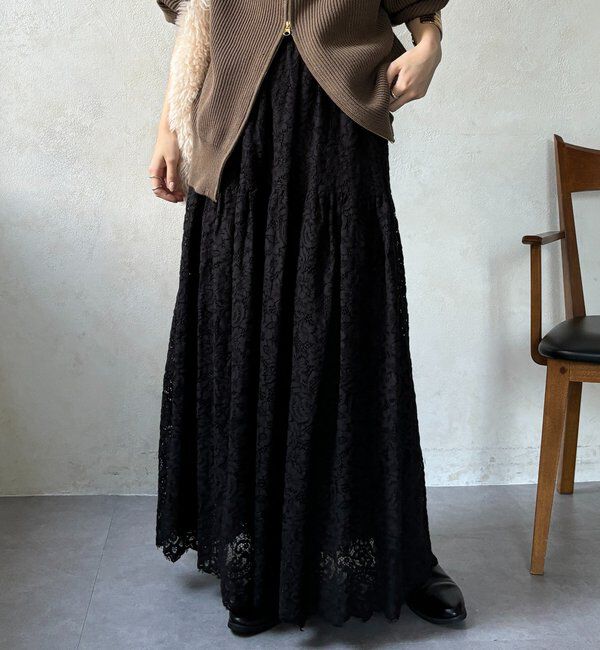  「スカラレースフレアスカート」|スカート|