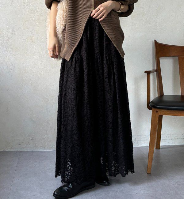  「スカラレースフレアスカート」|スカート|