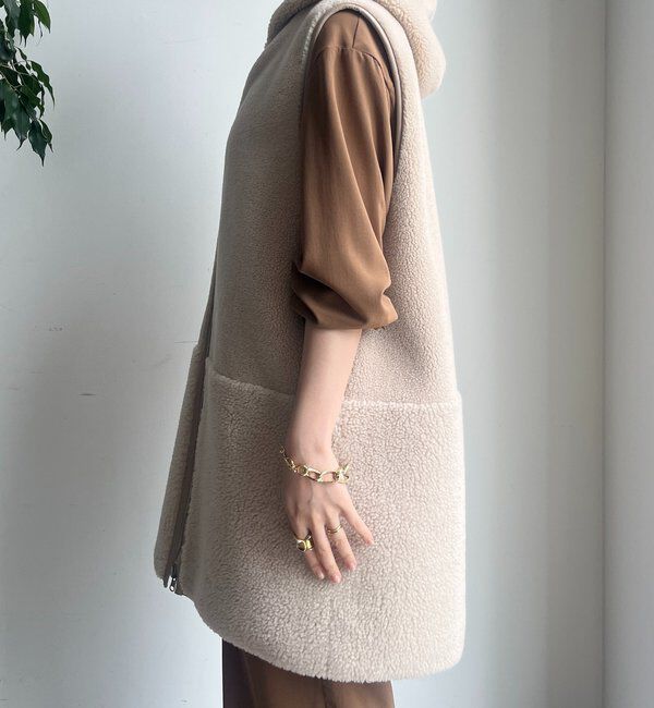  「ボア切替フーディージレ」|ベスト・ジレ|