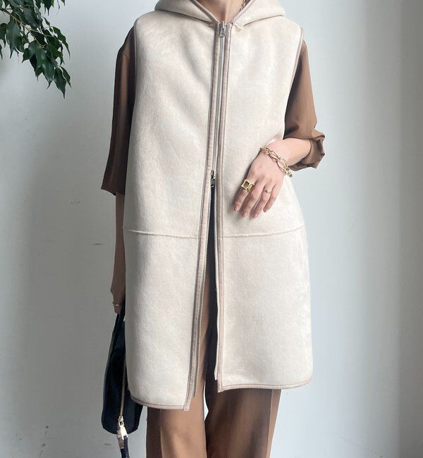  「ボア切替フーディージレ」|ベスト・ジレ|