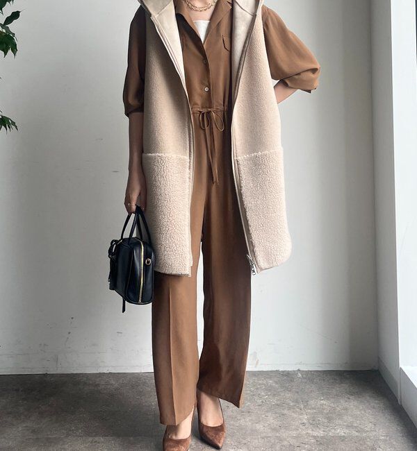  「ボア切替フーディージレ」|ベスト・ジレ|