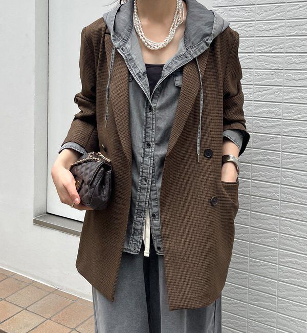  「チェックダブルジャケット」|テーラードジャケット|