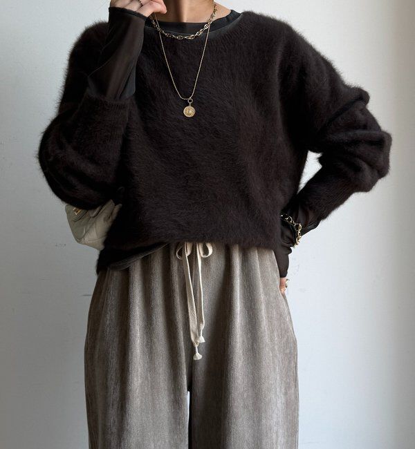  「【新色追加】チュールフロッキーシアー切替TEE」|Tシャツ・カットソー|