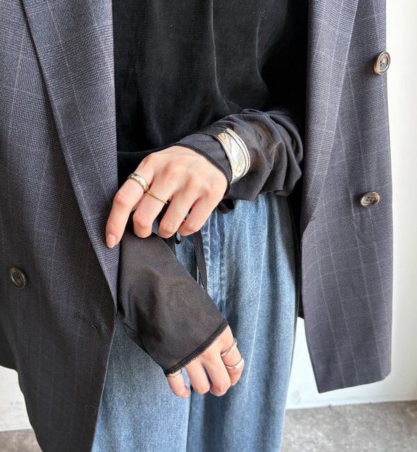  「【新色追加】チュールフロッキーシアー切替TEE」|Tシャツ・カットソー|