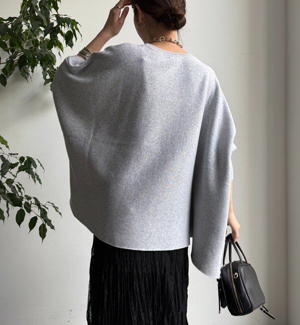  「インターシャロゴポンチョニット」|ニット・セーター|