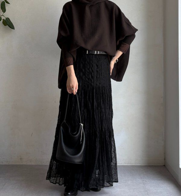  「フーディーポンチョニット」|ニット・セーター|