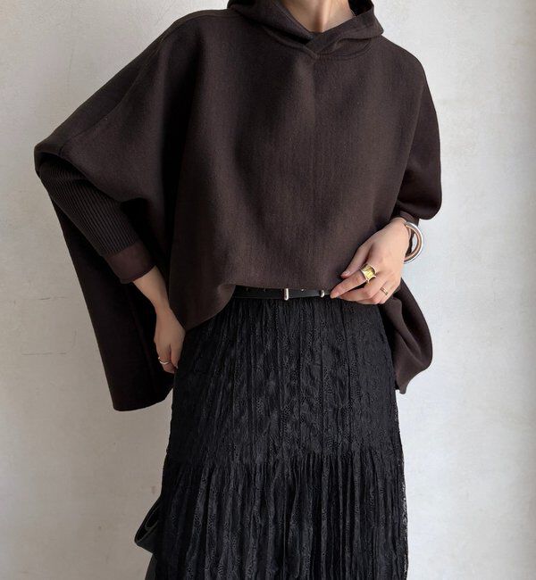  「フーディーポンチョニット」|ニット・セーター|