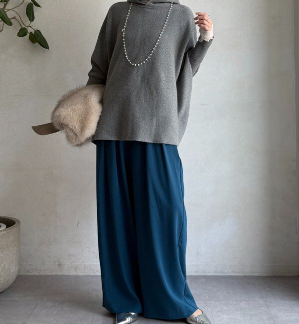  「フーディーポンチョニット」|ニット・セーター|