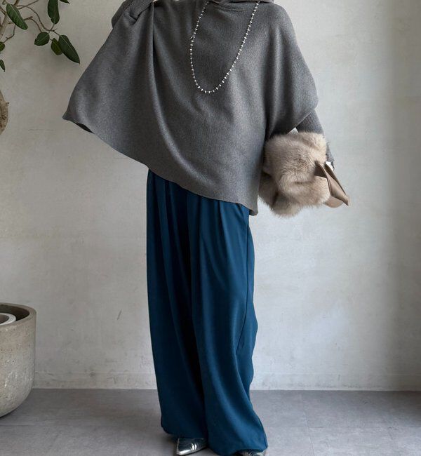  「フーディーポンチョニット」|ニット・セーター|