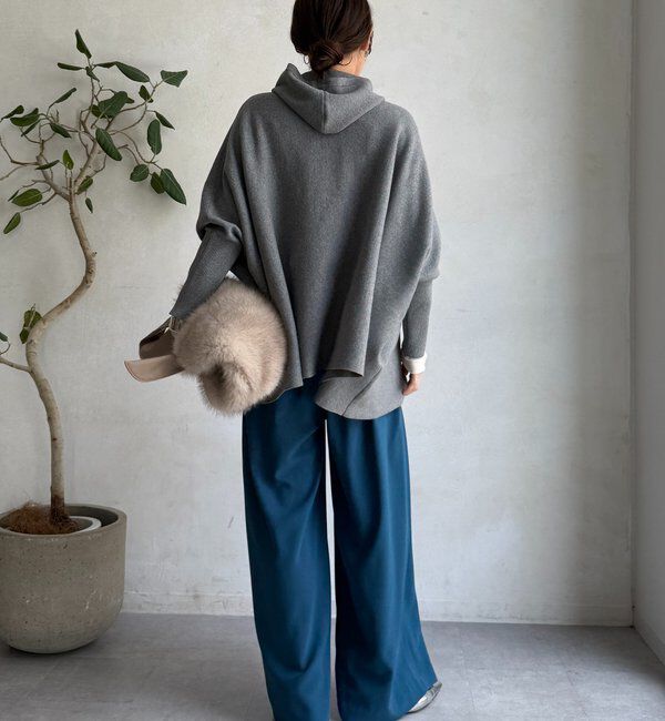  「フーディーポンチョニット」|ニット・セーター|