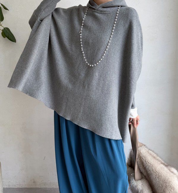  「フーディーポンチョニット」|ニット・セーター|