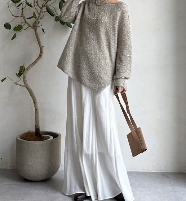  「ウールメランジ鹿の子プルオーバー」|ニット・セーター|