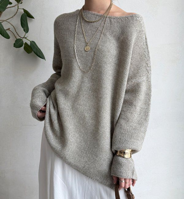  「ウールメランジ鹿の子プルオーバー」|ニット・セーター|