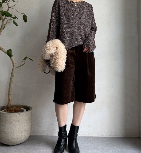 「ウールメランジ鹿の子プルオーバー」|ニット・セーター|