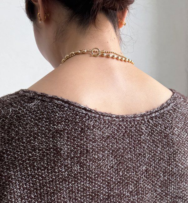  「ウールメランジ鹿の子プルオーバー」|ニット・セーター|