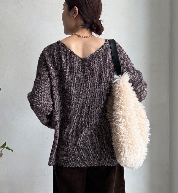  「ウールメランジ鹿の子プルオーバー」|ニット・セーター|