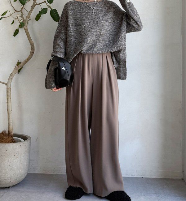  「ウールメランジ鹿の子プルオーバー」|ニット・セーター|