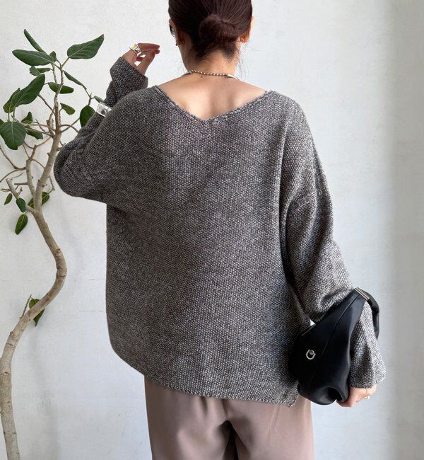 「ウールメランジ鹿の子プルオーバー」|ニット・セーター|