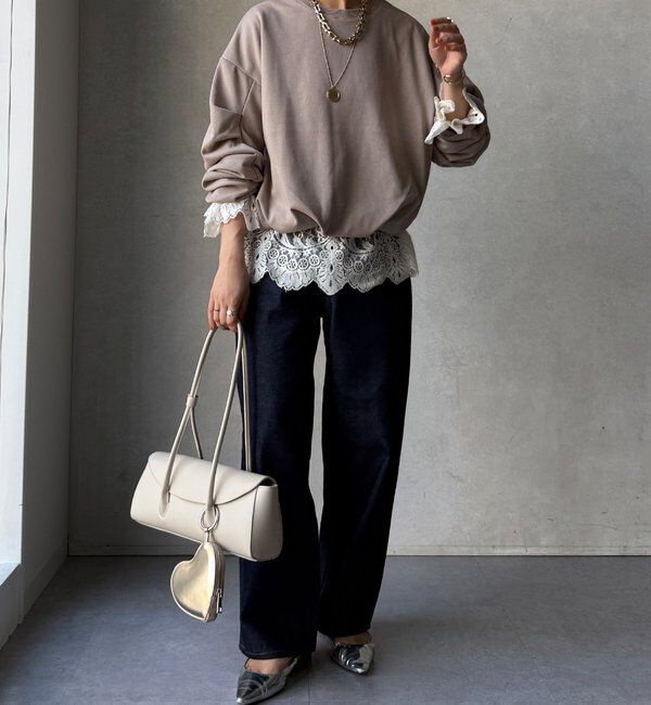  「【WEB限定】裏毛袖タックプルオーバー」|Tシャツ・カットソー|