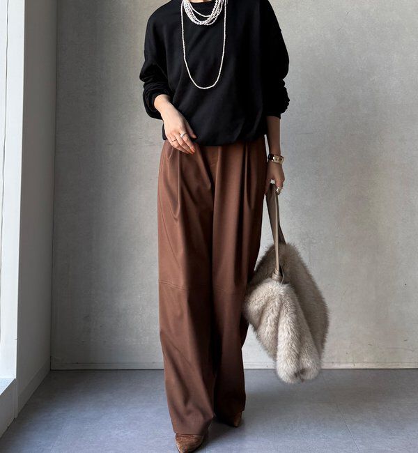  「【WEB限定】裏毛袖タックプルオーバー」|Tシャツ・カットソー|