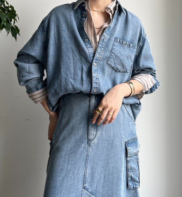  「リヨセルデニムシャツ」|シャツ・ブラウス|ブルー