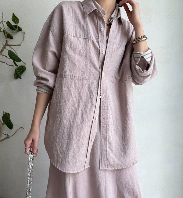  「【セットアップ対応】ピグメントライクシャツ」|シャツ・ブラウス|ピンク