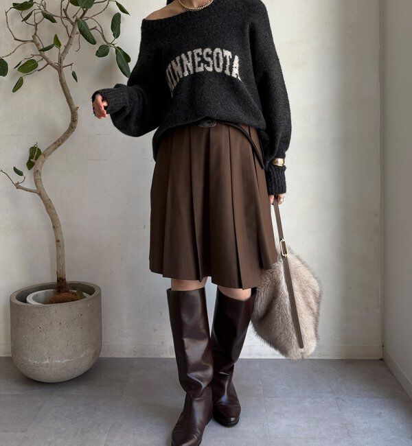  「ミドル丈プリーツスカート」|スカート|