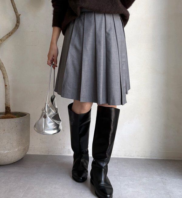  「ミドル丈プリーツスカート」|スカート|