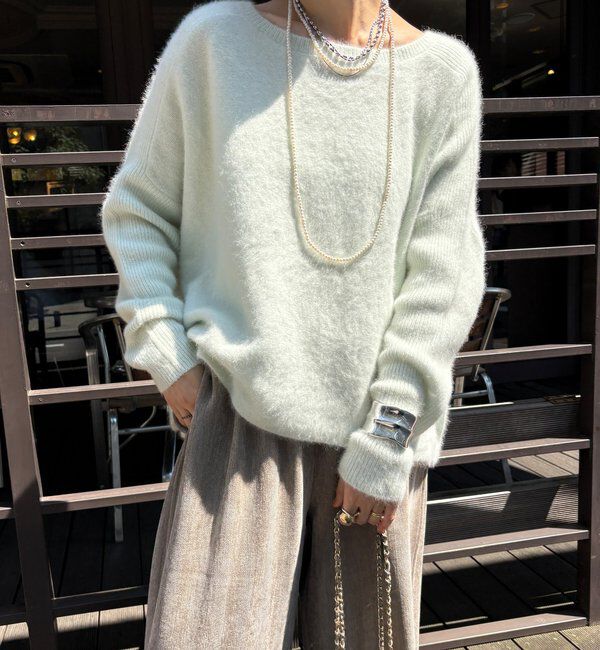  「ファーウールポンチョプルオーバー」|ニット・セーター|