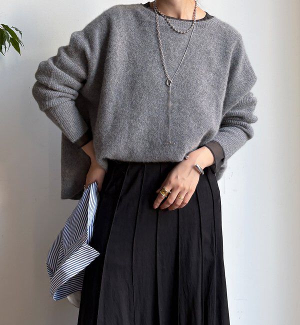  「ファーウールポンチョプルオーバー」|ニット・セーター|