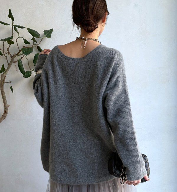  「ファーウールポンチョプルオーバー」|ニット・セーター|