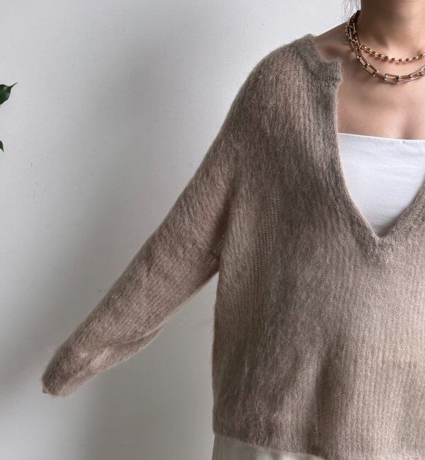  「【新色追加】起毛モヘヤスキッパープルオーバー」|ニット・セーター|