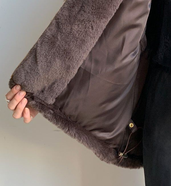  「フェイクミンクフーディージレ」|ベスト・ジレ|