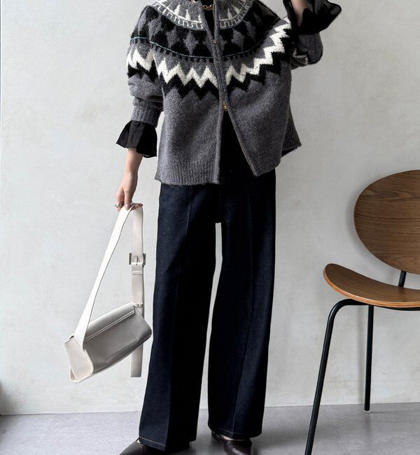  「ハイウエストダブルボタンデニム」|デニム|