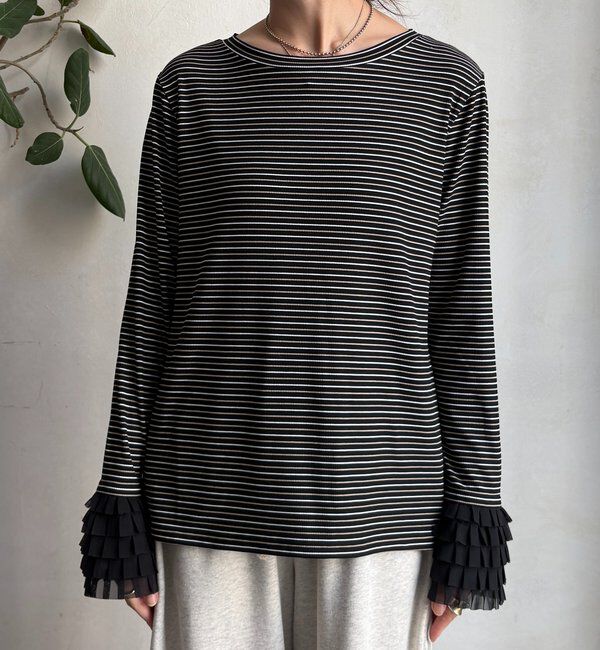  「袖フリルトップス」|Tシャツ・カットソー|