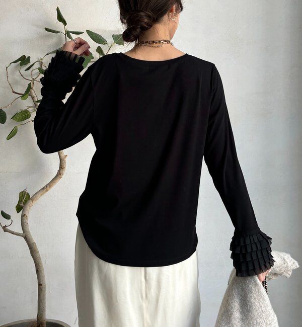 「袖フリルトップス」|Tシャツ・カットソー|
