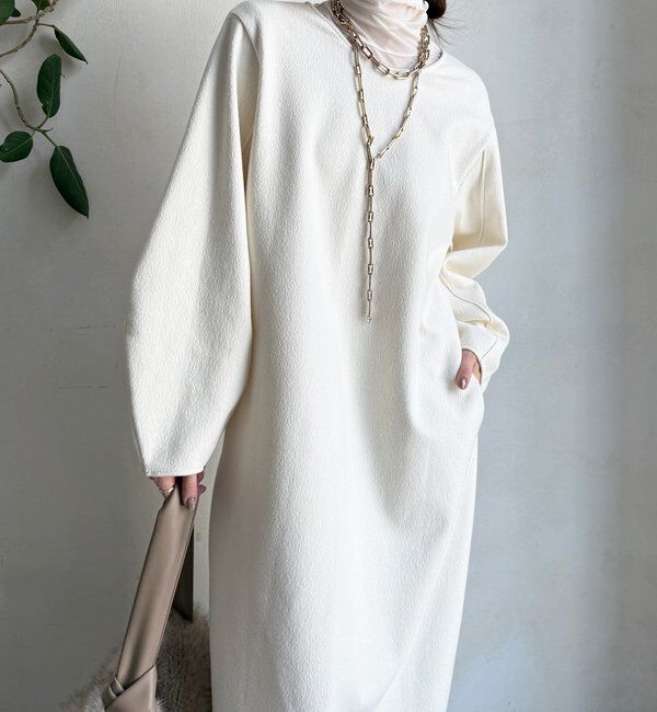  「【前後2WAY】裏起毛袖ボリュームワンピース」|ワンピース|