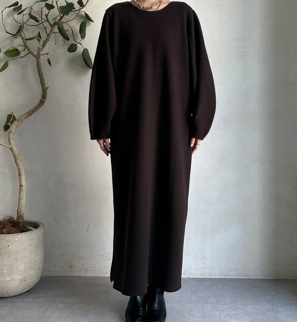  「【前後2WAY】裏起毛袖ボリュームワンピース」|ワンピース|