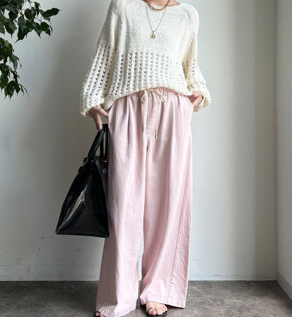  「【WEB限定】メッシュ編みニットプルオーバー」|ニット・セーター|