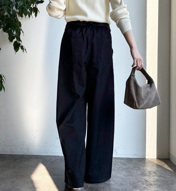  「ウエスト折り返しギャザーパンツ」|チノ|