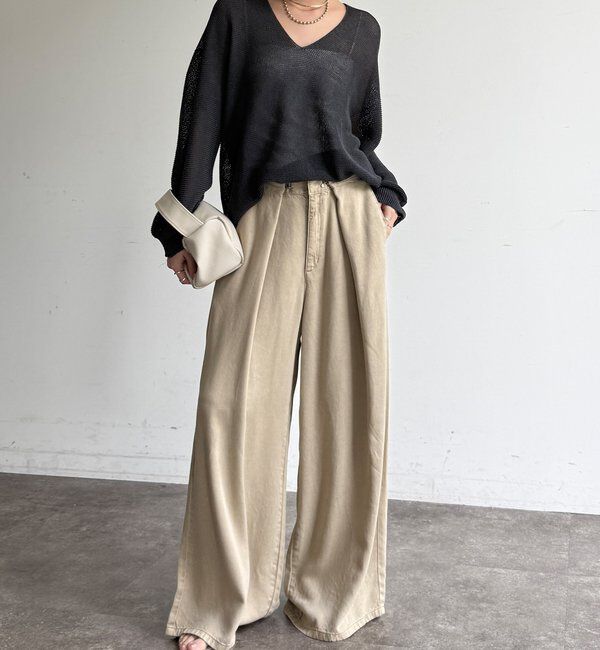  「ガーター深Vプルオーバー」|ニット・セーター|