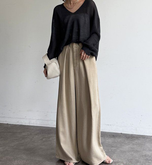  「ガーター深Vプルオーバー」|ニット・セーター|