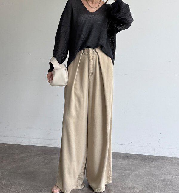  「ガーター深Vプルオーバー」|ニット・セーター|