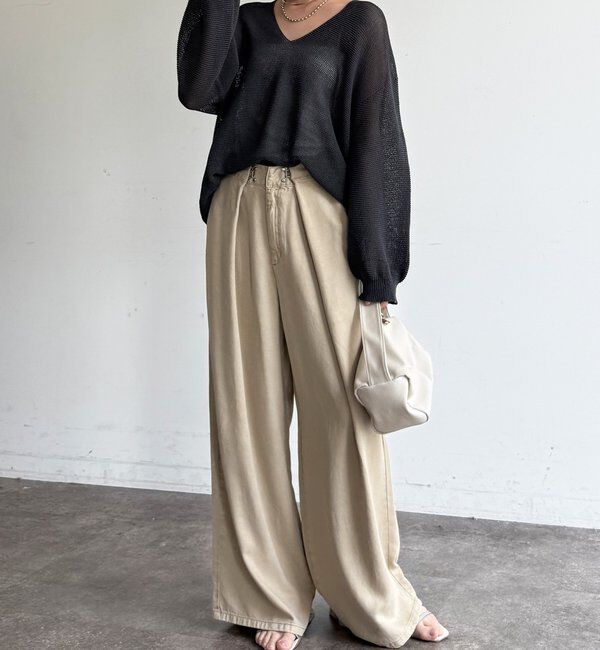  「ガーター深Vプルオーバー」|ニット・セーター|